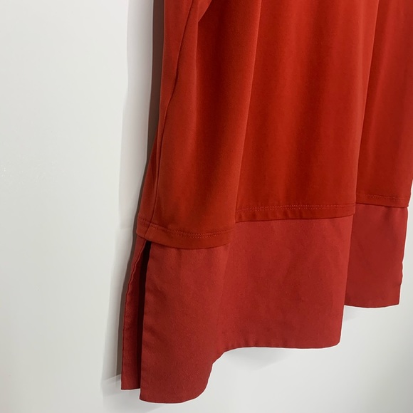 Calvin Klein Fall Red Orange Short Sleeve Crewneck Tunic Blouse Size Medium - Picture 10 of 15